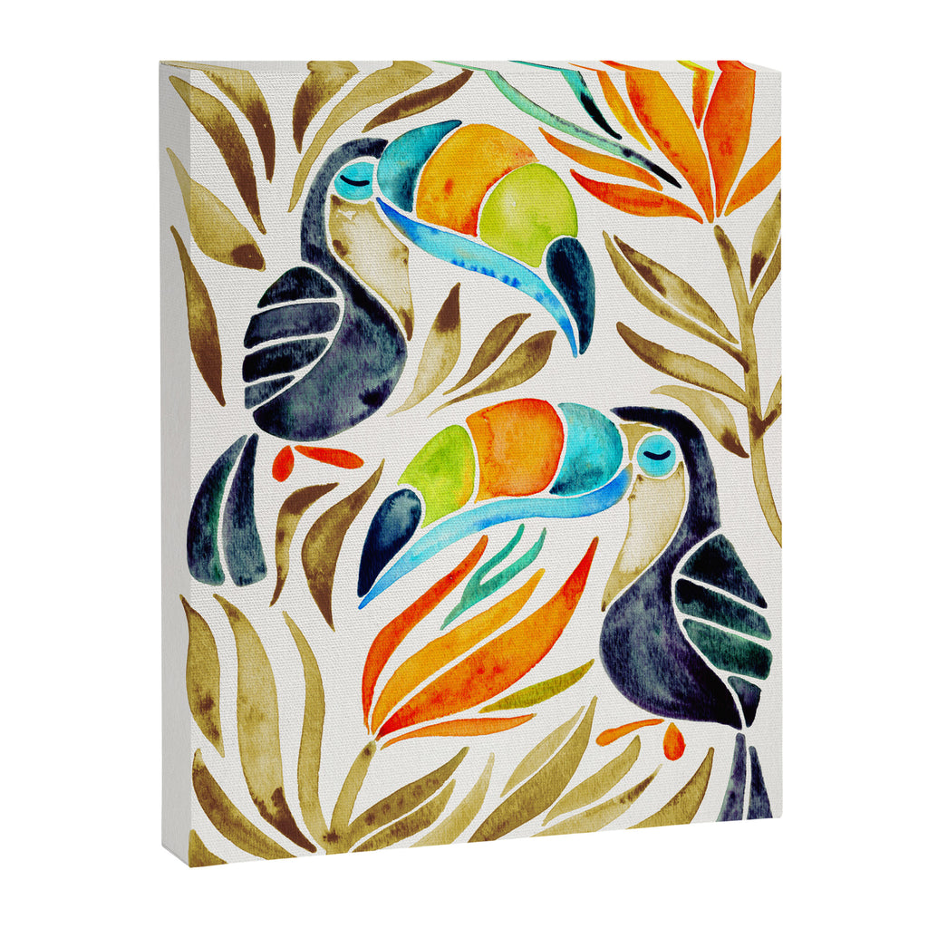Tropical Toucans - Sepia Palette Canvas Print Gallery Image 8