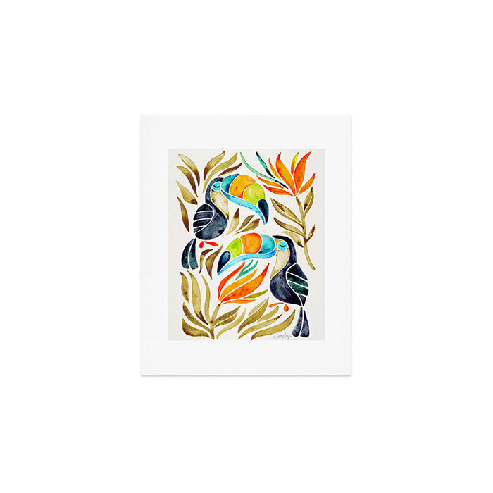 Tropical Toucans - Sepia Palette Art Print Gallery Image 1