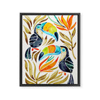 Tropical Toucans - Sepia Palette Framed Canvas Print Gallery Image 8