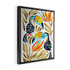 Tropical Toucans - Sepia Palette Framed Canvas Print Gallery Image 2