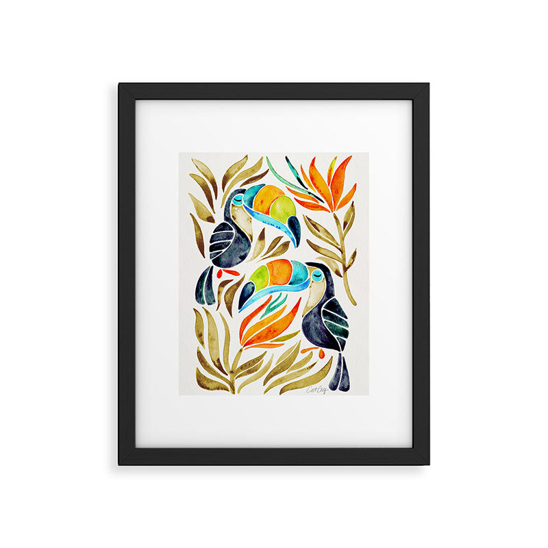 Tropical Toucans - Sepia Palette Framed Art Print Gallery Image 6
