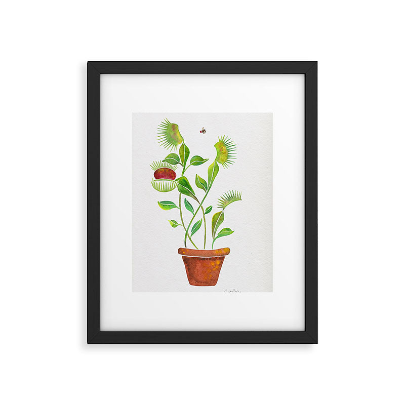 Venus Fly Trap Watercolor Framed Art Print Gallery Image 6