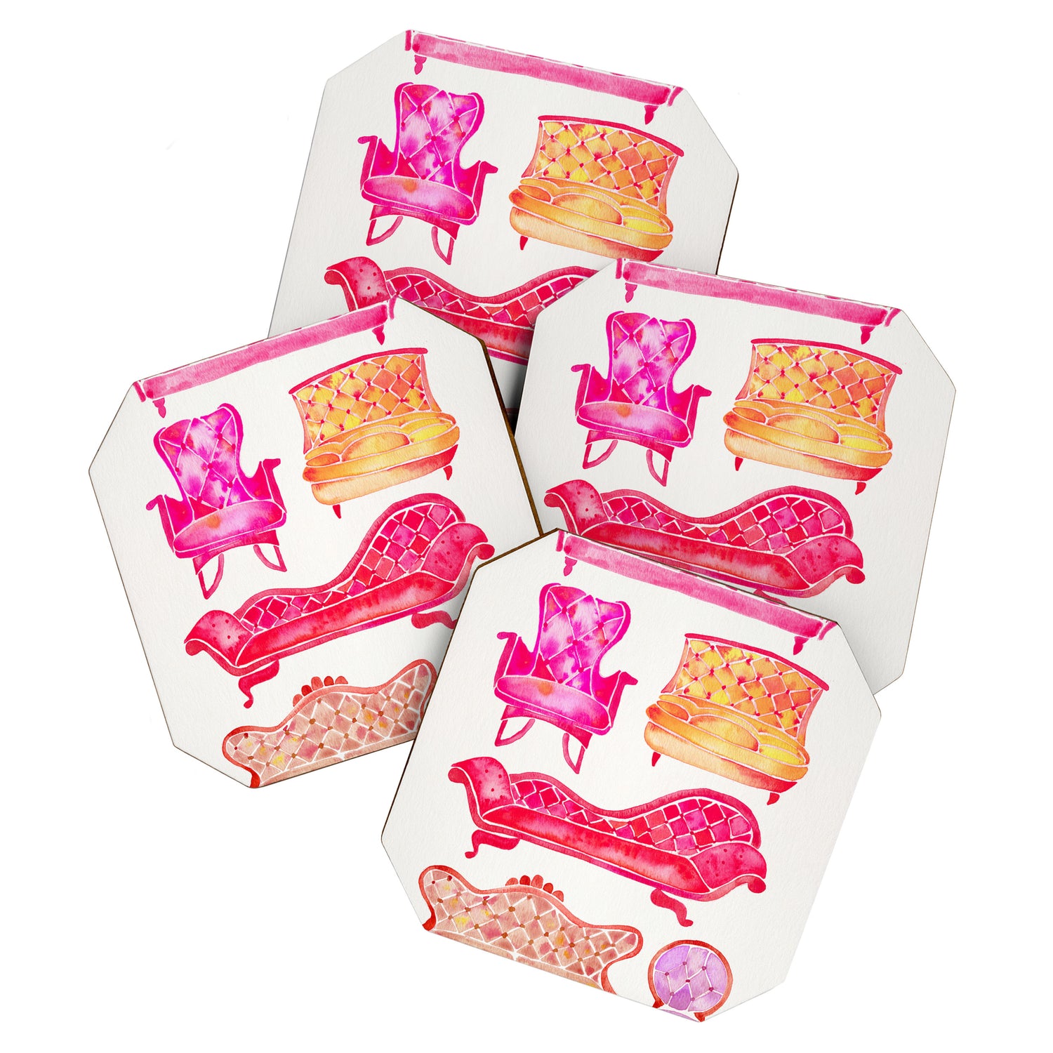 Victorian Lounge - Pink Palette Coaster Gallery Image 1