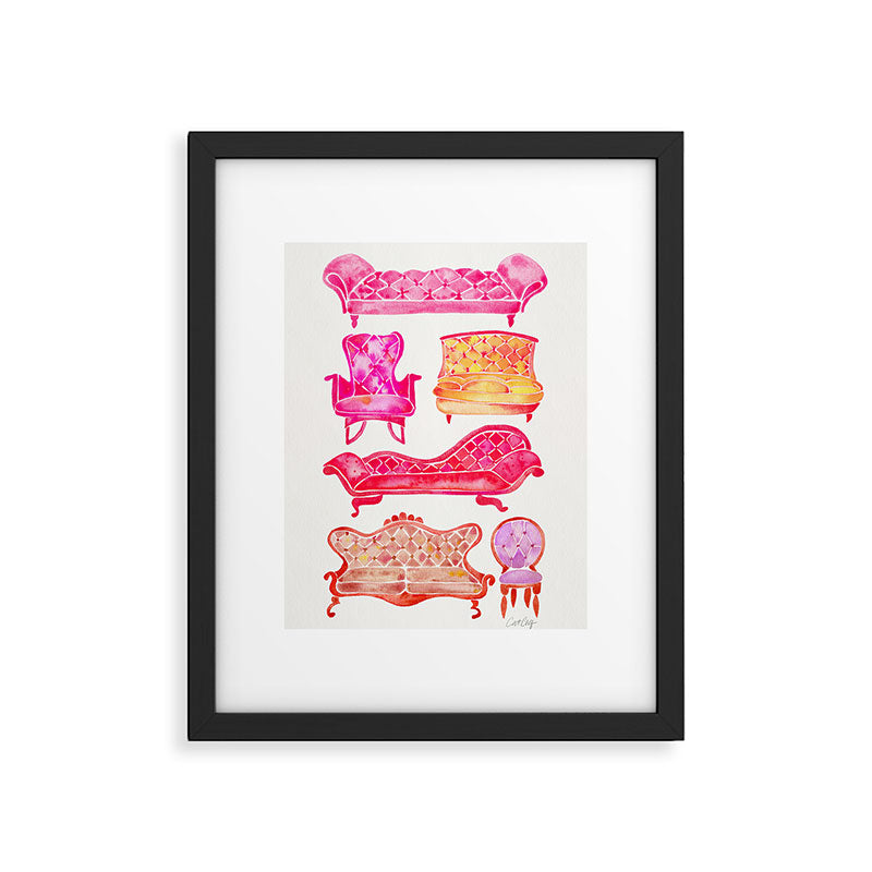 Victorian Lounge - Pink Palette Framed Art Print Gallery Image 5