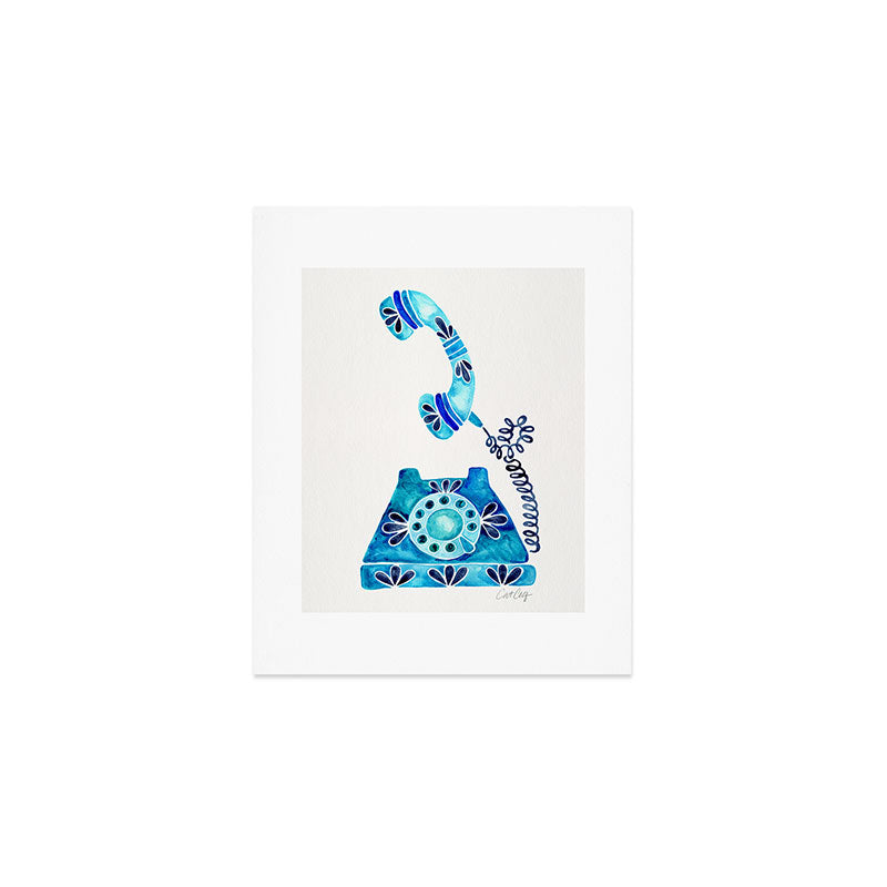 Vintage Rotary Phone - Blue Raspberry Art Print Gallery Image 1