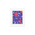Water Lilies - Indigo & Red Palette Art Print Gallery Image 1