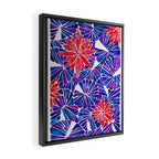 Water Lilies - Indigo & Red Palette Framed Canvas Print Gallery Image 2