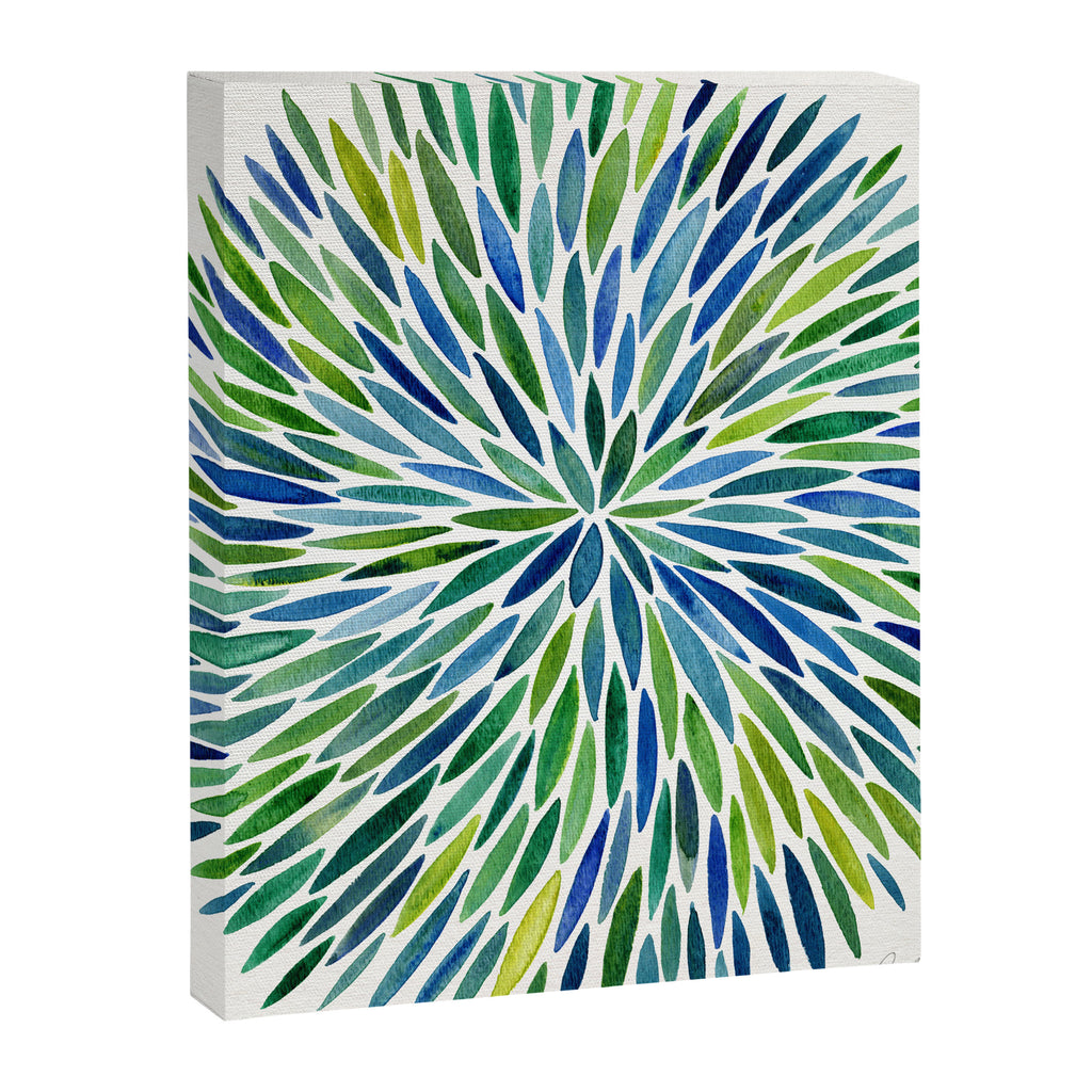Watercolor Burst - Blue & Green Canvas Print Gallery Image 8