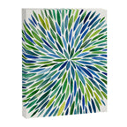 Watercolor Burst - Blue & Green Canvas Print Gallery Image 8