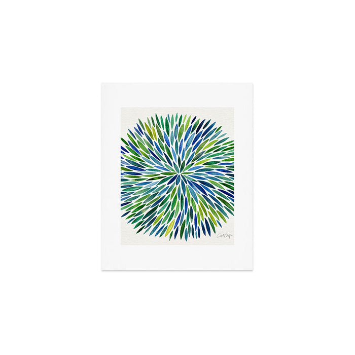 Watercolor Burst - Blue & Green Art Print Gallery Image 1