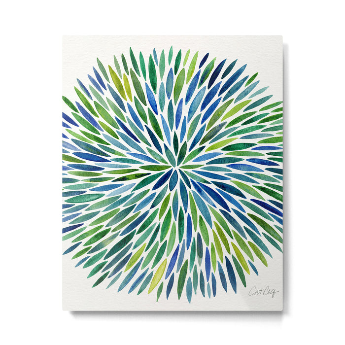 Watercolor Burst - Blue & Green Metal Print Gallery Image 1