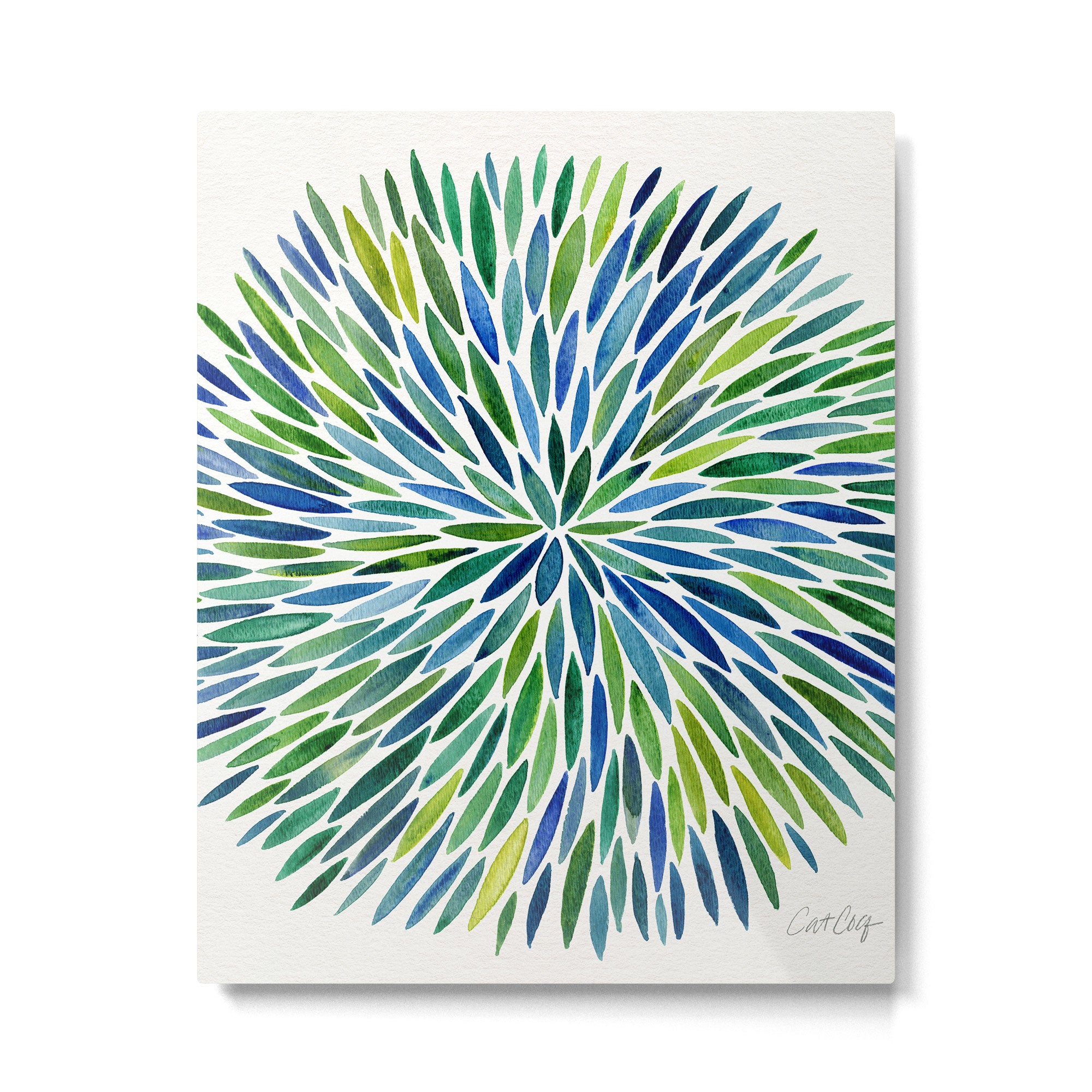 Watercolor Burst - Blue & Green Metal Print Gallery Image 6
