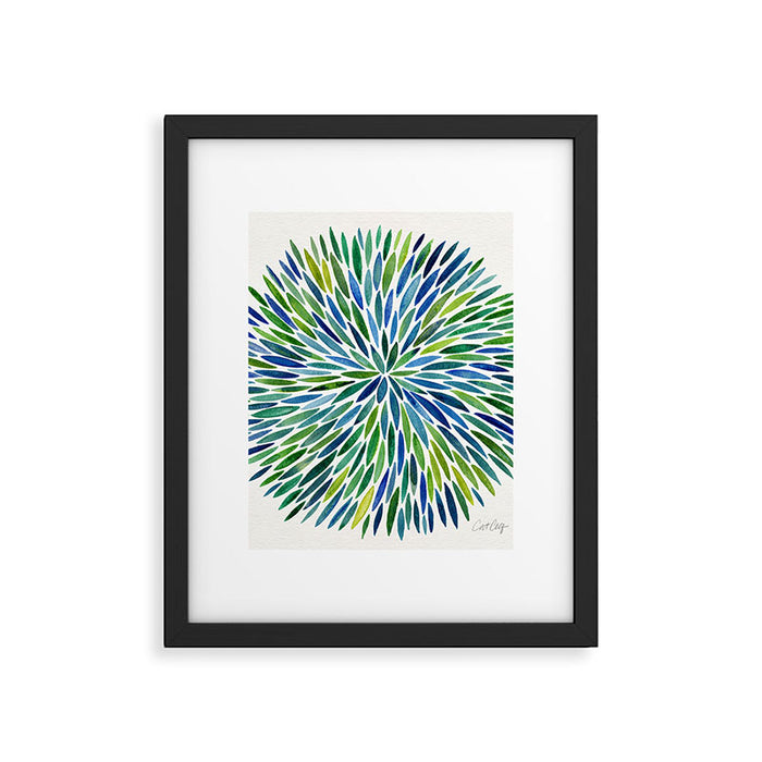 Watercolor Burst - Blue & Green Framed Art Print Gallery Image 1