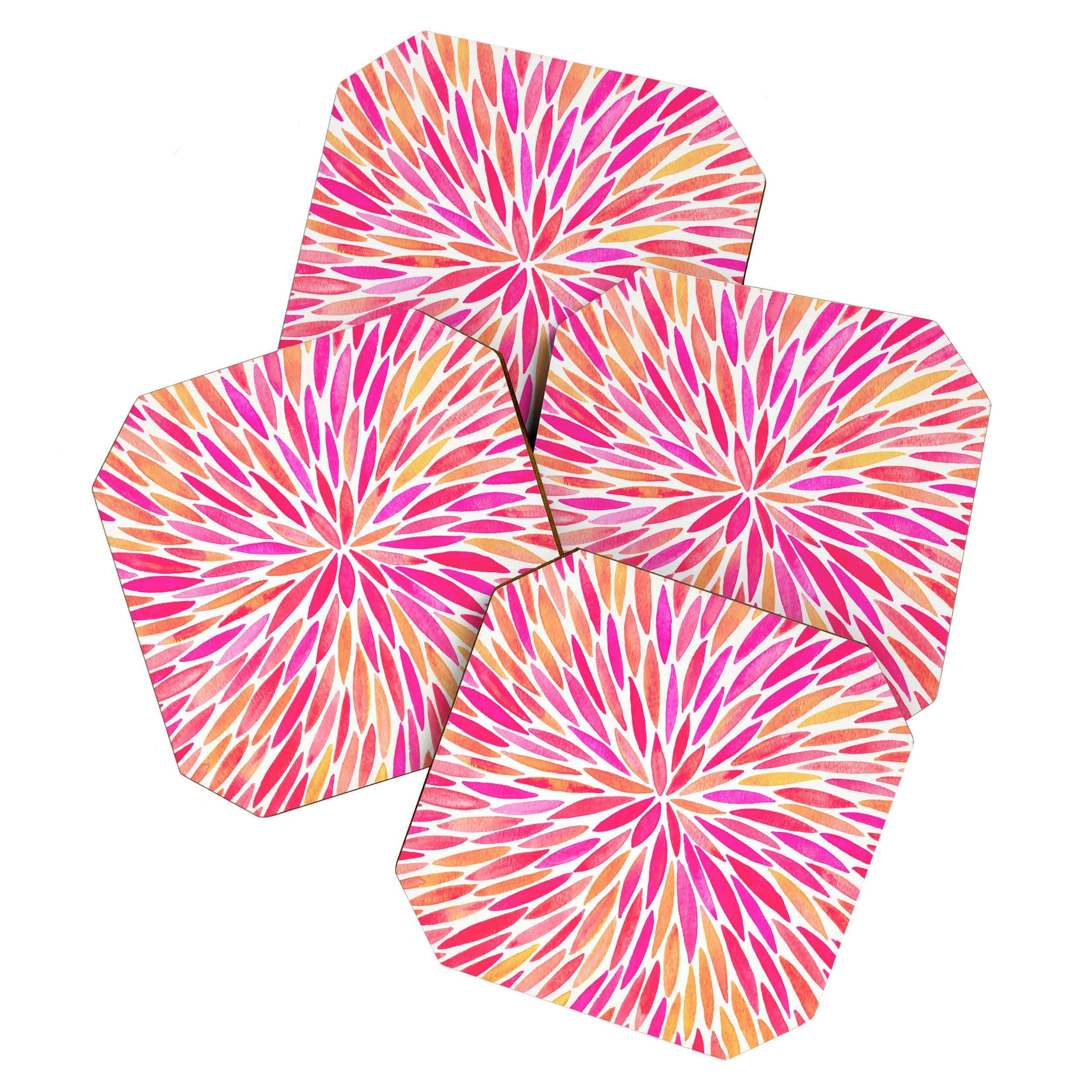 Watercolor Burst - Pink OmbrÃ© Coaster Gallery Image 1