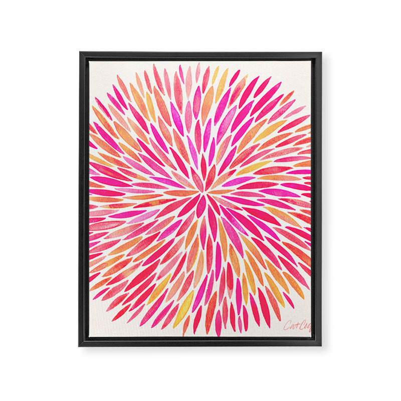 Watercolor Burst - Pink OmbrÃ© Framed Canvas Print Gallery Image 8