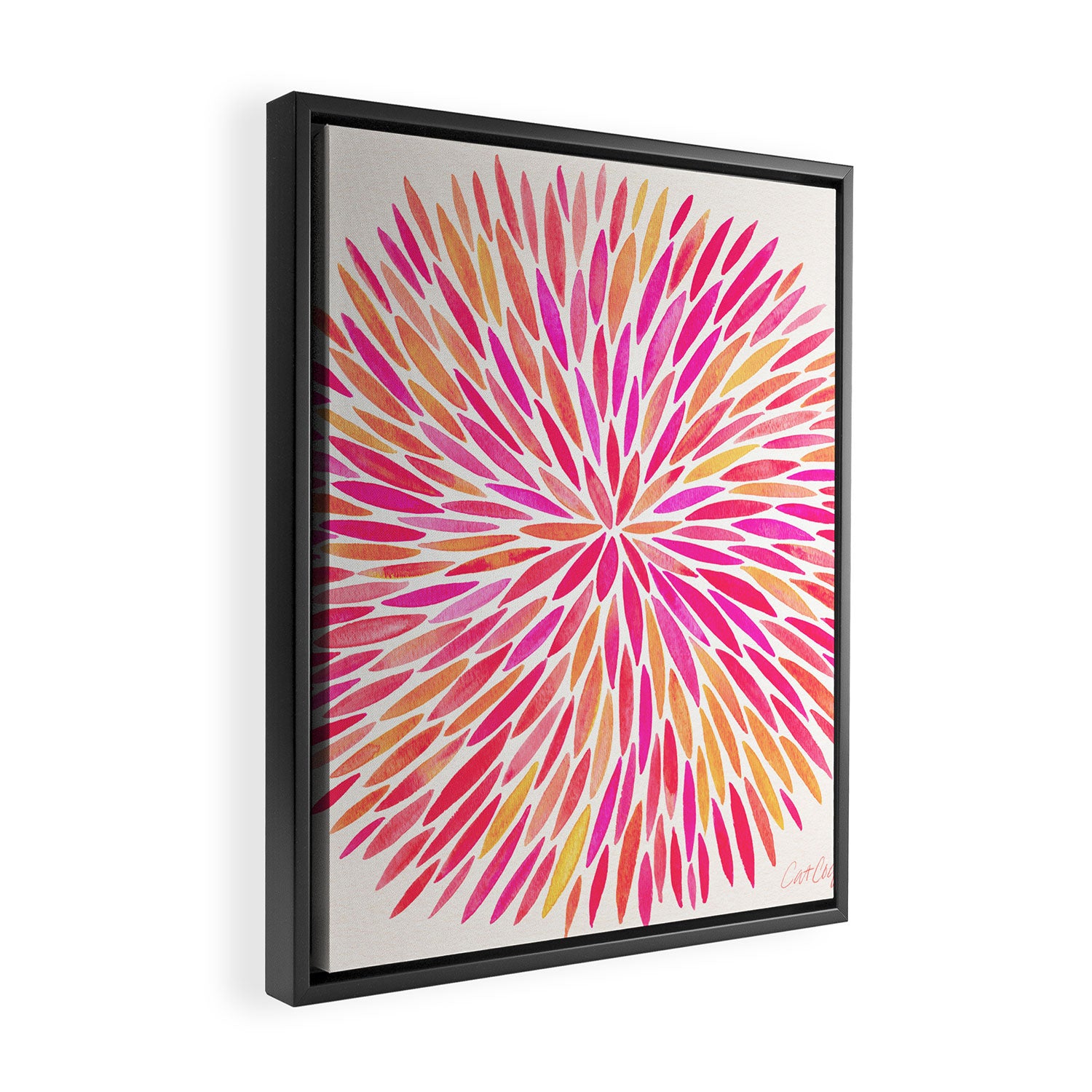 Watercolor Burst - Pink OmbrÃ© Framed Canvas Print Gallery Image 2