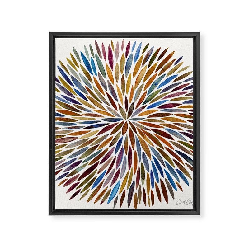 Watercolor Burst - Retro Palette Framed Canvas Print Gallery Image 8