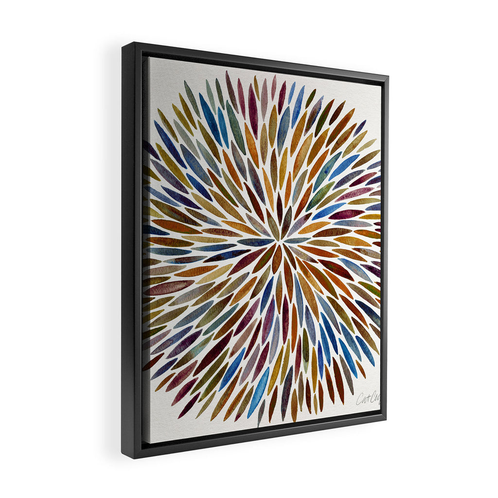 Watercolor Burst - Retro Palette Framed Canvas Print Gallery Image 2