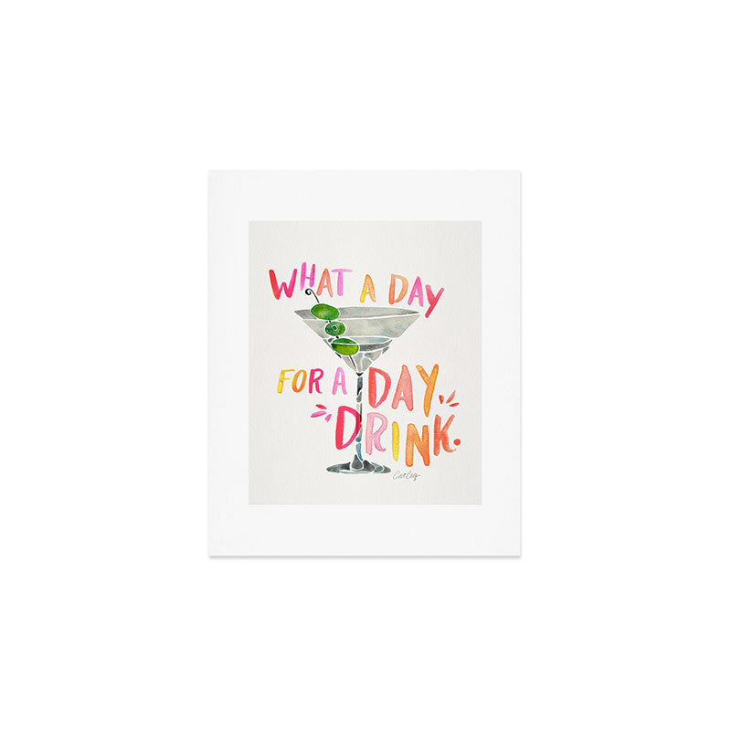 What a Day for a Day Drink â Melon Typography Art Print Gallery Image 1