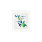 What a Day for a Day Drink - Blue & Green Palette Art Print Gallery Image 1