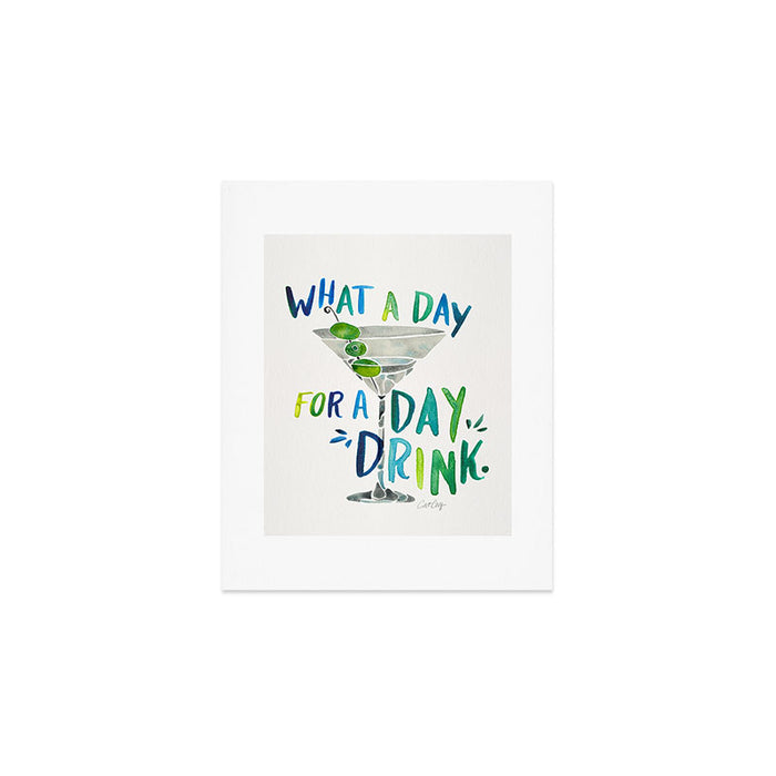 What a Day for a Day Drink - Blue & Green Palette Art Print Gallery Image 1