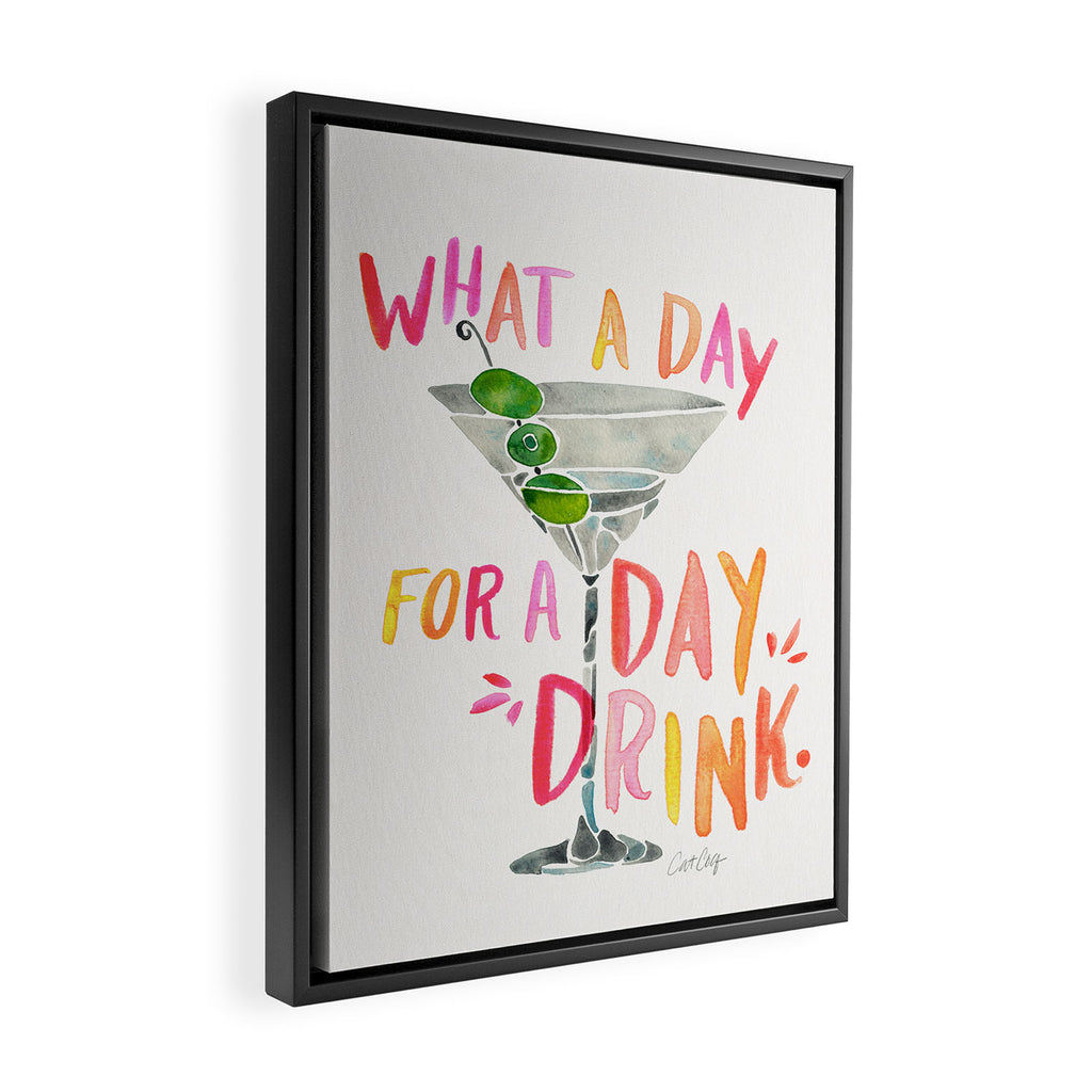 What a Day for a Day Drink â Melon Typography Framed Canvas Print Gallery Image 2