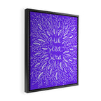 Whatever Will Be Will Be - Illustrated - White Ink on Lavender Framed Canvas Print Gallery Image 2