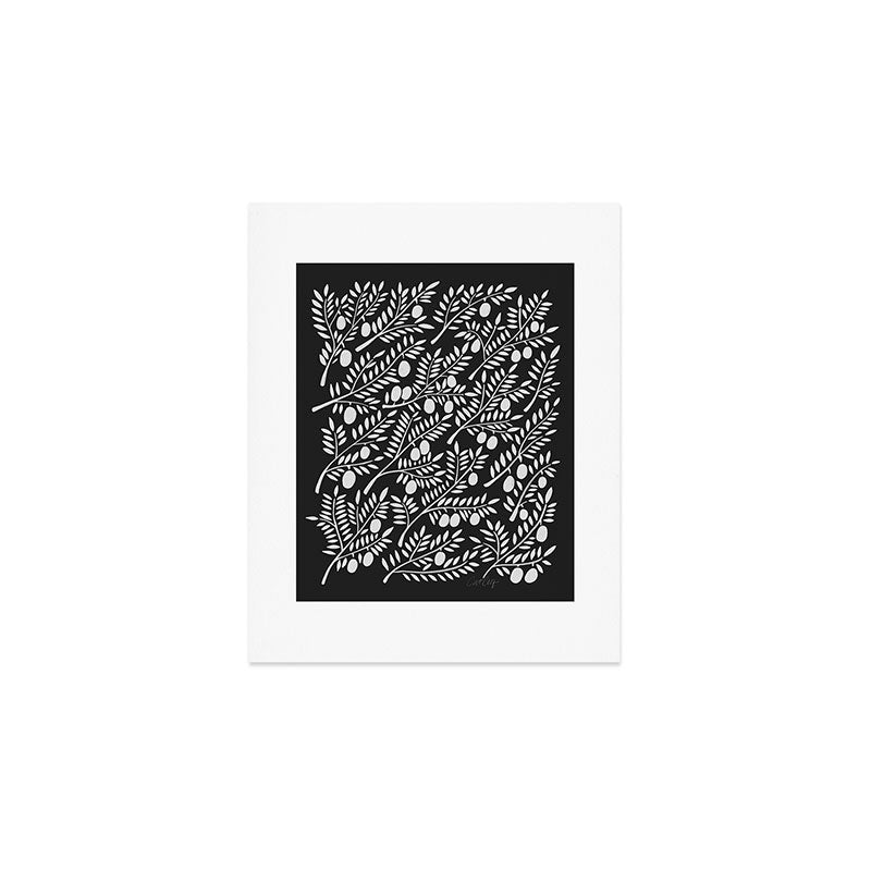 White Olive Branches Art Print Gallery Image 1