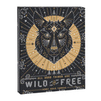 Wild & Free Wolf - Gold & Grey Canvas Print Gallery Image 8