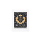 Wild & Free Wolf - Gold & Grey Art Print Gallery Image 1