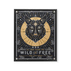 Wild & Free Wolf - Gold & Grey Framed Canvas Print Gallery Image 8