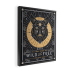 Wild & Free Wolf - Gold & Grey Framed Canvas Print Gallery Image 2