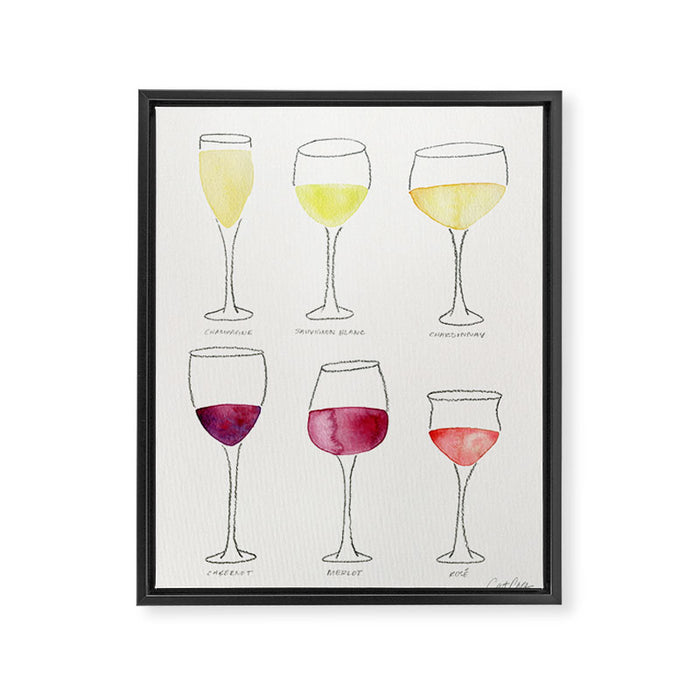 Wine Collection Framed Canvas Print Gallery Image 1