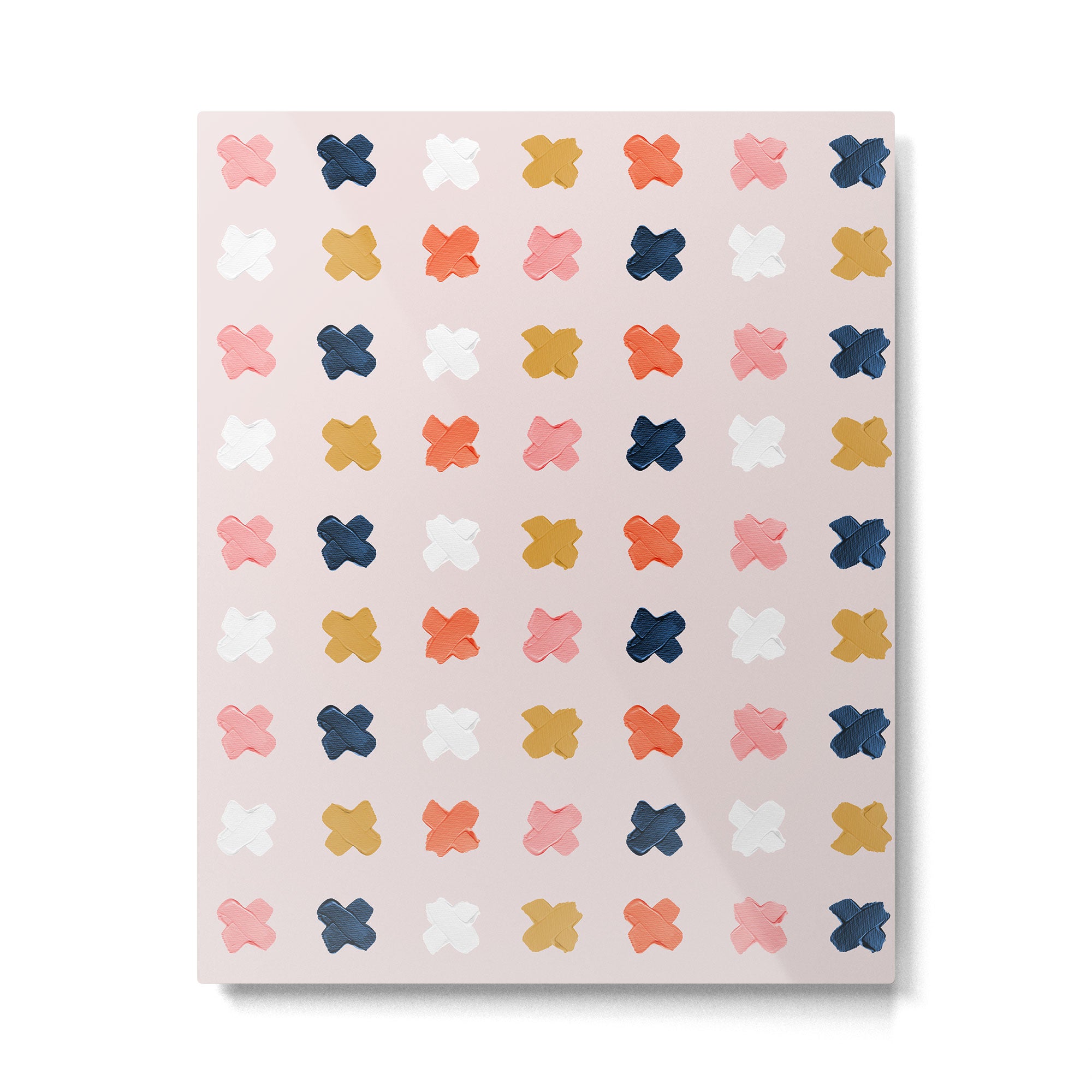 X Grid - Blush & Navy Palette Metal Print Gallery Image 6