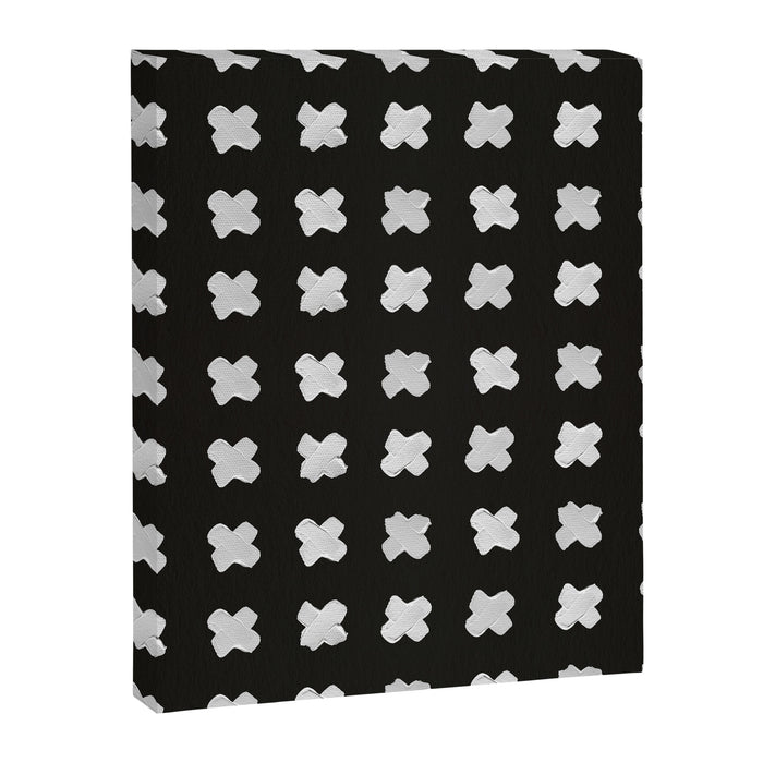 X Grid - White on Black Canvas Print Gallery Image 1