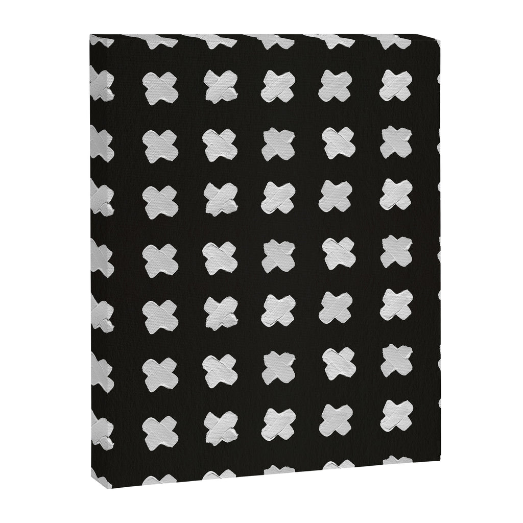 X Grid - White on Black Canvas Print Gallery Image 8
