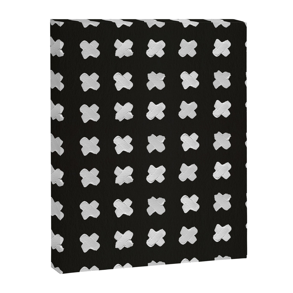 X Grid - White on Black Canvas Print Gallery Image 8