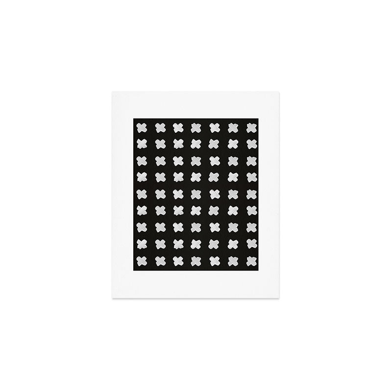 X Grid - White on Black Art Print Gallery Image 1