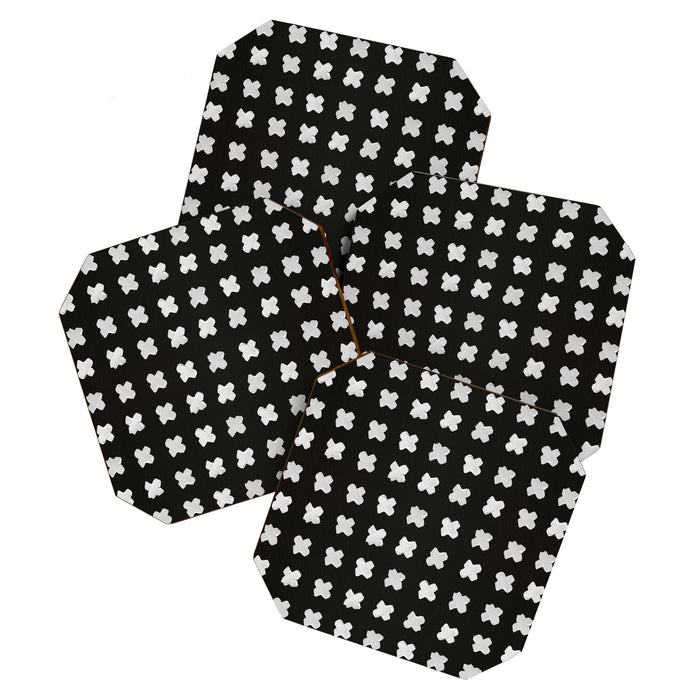 X Grid - White on Black Coaster Gallery Image 1