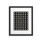 X Grid - White on Black Framed Art Print Gallery Image 6