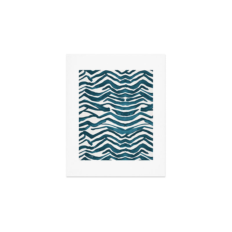 Zebra Print - Teal Palette Art Print Gallery Image 1