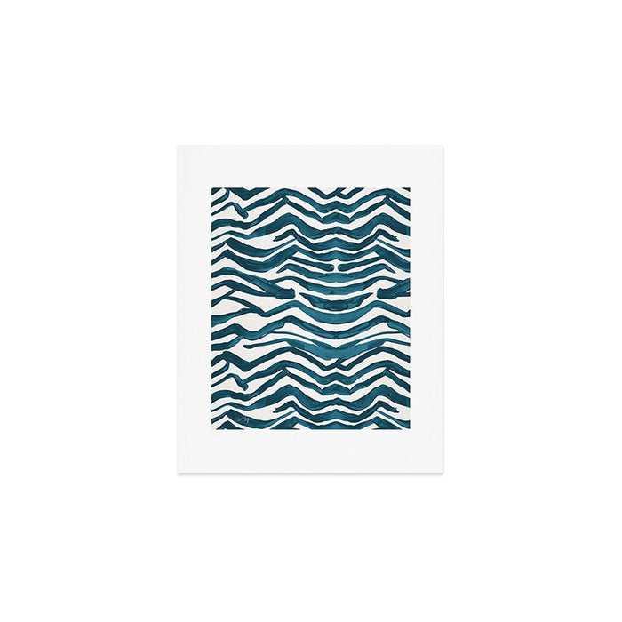 Zebra Print - Teal Palette Art Print Gallery Image 1