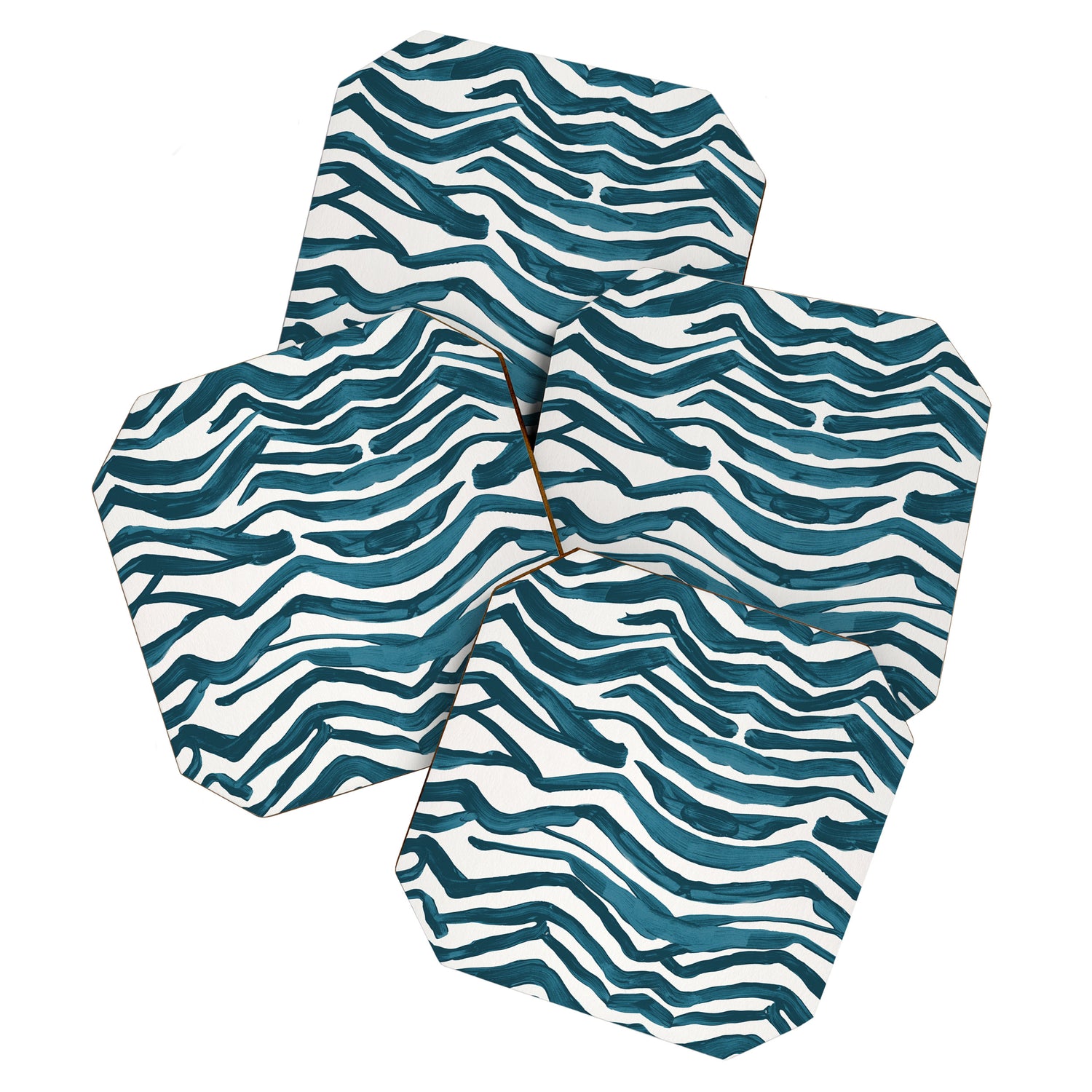 Zebra Print - Teal Palette Coaster Gallery Image 1