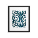 Zebra Print - Teal Palette Framed Art Print Gallery Image 4