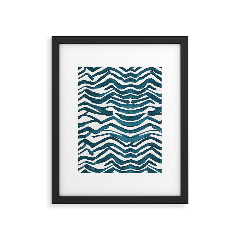 Zebra Print - Teal Palette Framed Art Print Gallery Image 4