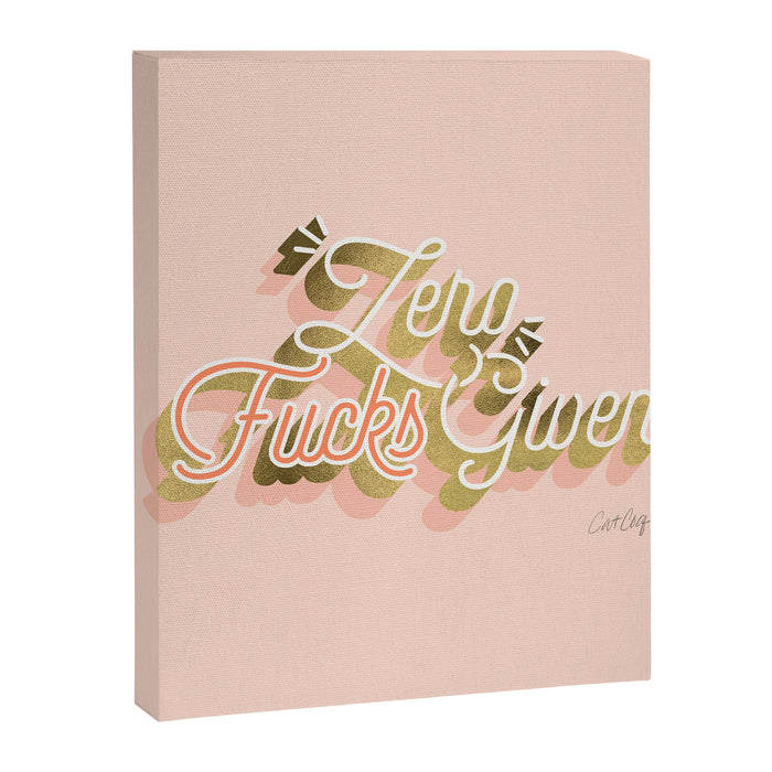 Zero F*cks Given - Blush & Gold Palette Canvas Print Gallery Image 1