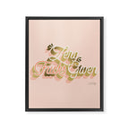 Zero F*cks Given - Blush & Gold Palette Framed Canvas Print Gallery Image 6