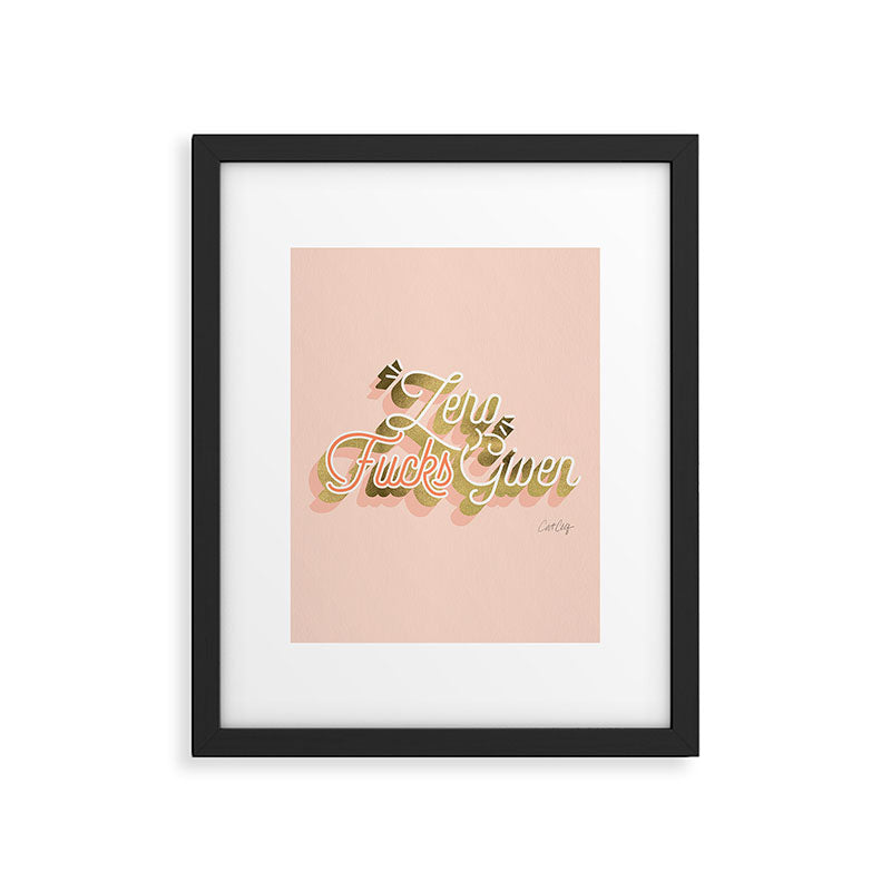 Zero F*cks Given - Blush & Gold Palette Framed Art Print Gallery Image 4