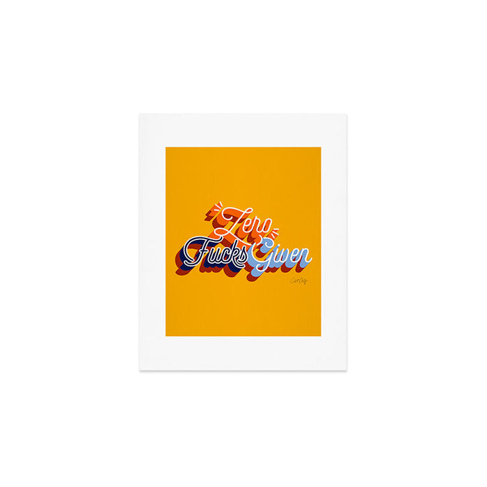Zero F*cks Given - Yellow & Blue Palette Art Print Gallery Image 1
