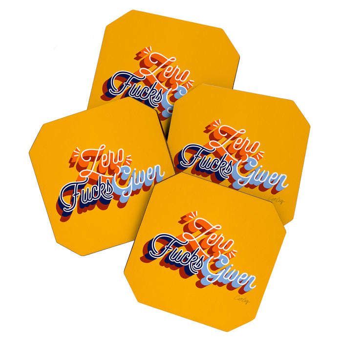 Zero F*cks Given - Yellow & Blue Palette Coaster Gallery Image 1